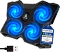 Laptop Cooling Pad with 4 Fans at 1200 RPM - USB Stand for PC and Consoles