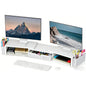 Spacrea Wood Dual Monitor Stand Riser with Drawer and 2 Pen Holders