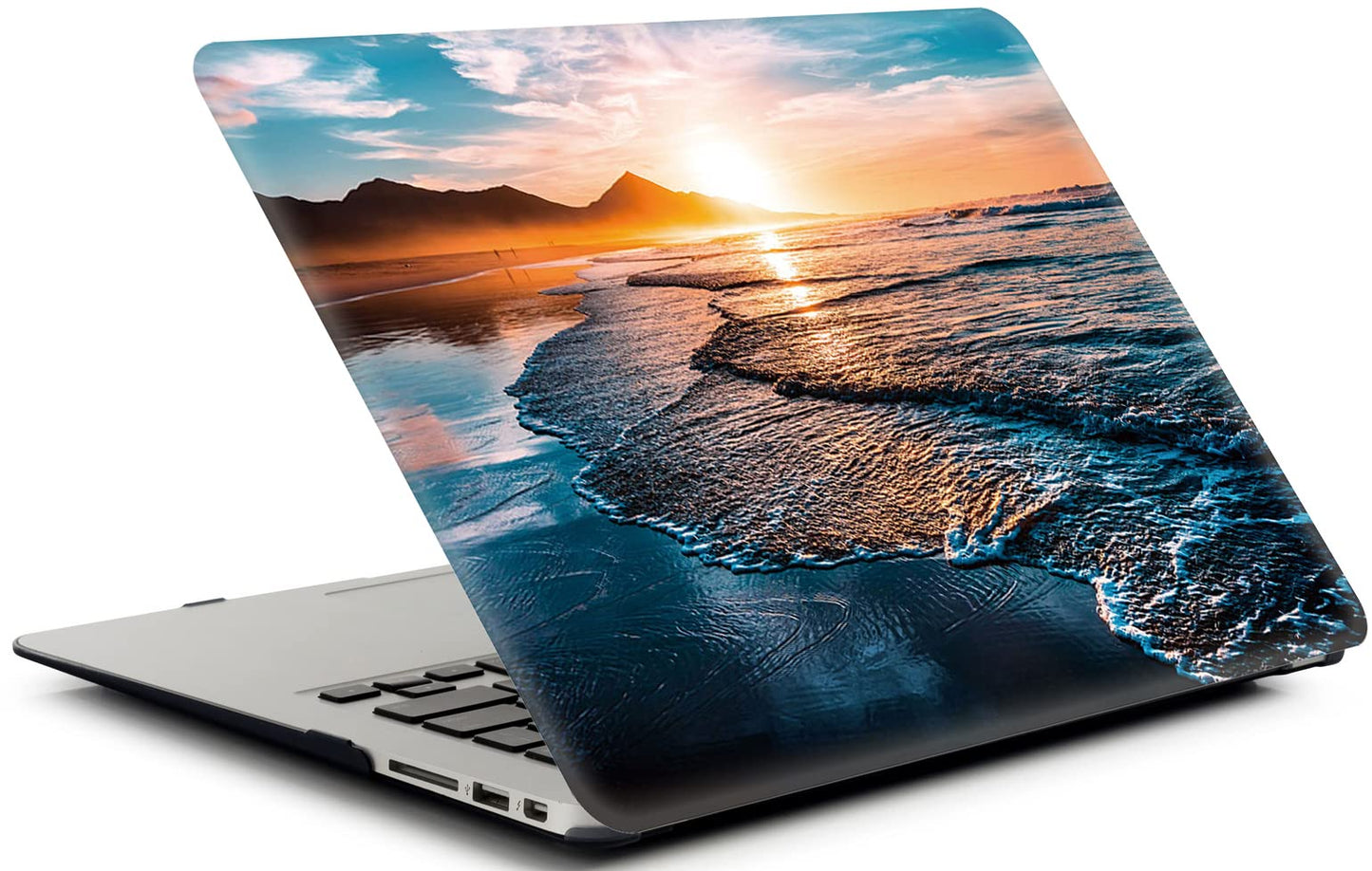 Beach Sunset Hard Case Compatible with MacBook Air 13 Inch Case 2017 2016 2015 2014 2013 2012 2011 2010 Release A1466/A1369,AMCJJ Plastic Hard Shell Cover & Keyboard Cover &Screen Protector