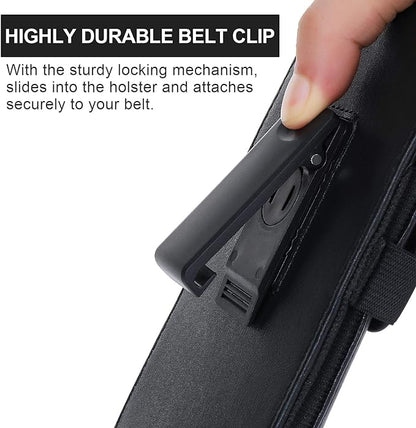 BECPLT Phone Holster for iPhone Air 17 Pro Max 16/15/14/13/12/11 Pro Max Leather Belt Case 360 Rotating Pouch Holster Belt Clip Case for iPhone Xs Max 8 Plus 7 Plus 6s+ 6+ Galaxy S25+ S24+ S23+ S22+