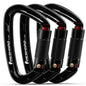 FresKaro 25kN Climbing Carabiners Double Locking Carabiner Clips, Heavy Duty Carabiner for Rock Climbing, Rappelling, Hunting, or Survival Gear kit, Gym Equipment, Cerfified UIAA Carabiner Black