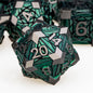 ORIFANTOU 7PCS Metal DND Dice Set with Box, Debris RPG Blue D and D Dice for use with D&D Tabletop Games Role Playing Game Polyhedral Dice Set D20 D12 D10 D8 D6 D4