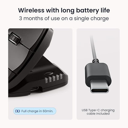 Contour Unimouse Ergonomic Vertical Mouse – Adjustable 35°-70° Angle, Customizable Thumb Rest, Rechargeable Battery with Long Life, 6 Programmable Buttons, Ideal for All Day Comfort and Pain Relief 