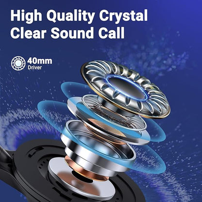 Headset with Microphone for PC, USB Computer Headsets AI-Powered Environmental Noise Cancelling Headphone with Busylight, Mic Mute Boom & Volume Control, Wired Over-Ear Headset for Laptop/Work/Office
