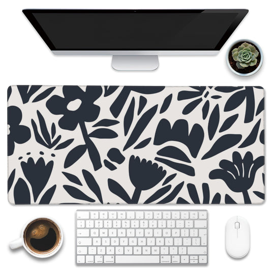 Eflxamz Large Gaming Mouse Pad for Desk,Cute Forest Mushroom Desk Mat,Starry Night Mushroom Desk Pad,Extended Big Computer Keyboard Mouse Pad with Non-Slip Base and Stitched Edge,35.4"x15.7"
