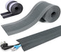 Floor Cable Covers - 20ft Oxford Fabric Cord Protector with Adhesive Hook & Loop,Waterproof Wire Storage Sleeve for Any Floor Surface,Durable Cable Management to Prevent Tripping Hazards (Gray, 20ft)
