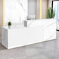 Reception Desk with Counter Modern Checkout Counter with Lockable Drawer Keyboard Tray Receptionist Desk for Office Salon Reception Table K Left 79inch/200cm