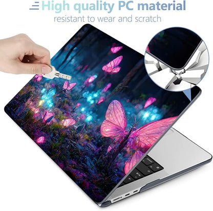 MEEgoodo Case for MacBook Air M4/M3/M2 13.6 inch 2025 2024 2022, Fit Model A3240 A3113 A2681, Compatible with MacBook Air 13 inch, Laptop Hard Shell Case with Keyboard Cover, Fantasy Forest