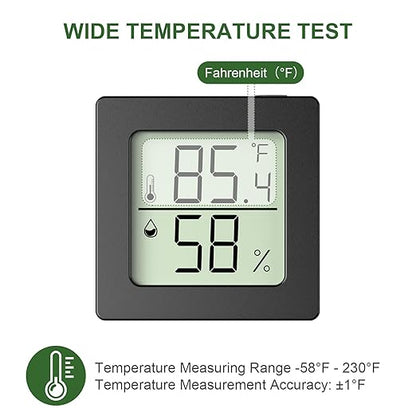 2 Pcs Digital Hygrometer Indoor Thermometer Humidity Meter Room Thermometer with Temperature and Humidity Monitor Mini Hygrometer Thermometers ℉/℃ for Greenhouse Cellar by QPEUIM