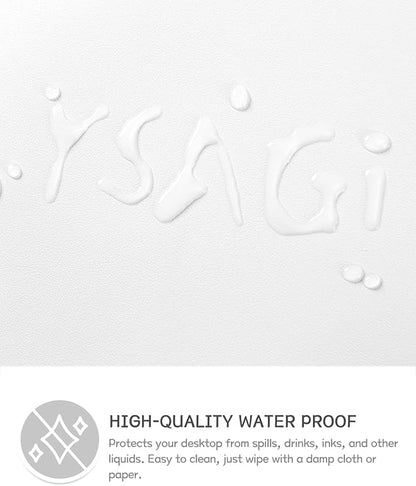 YSAGi Non-Slip Leather Desk Pad, Waterproof Laptop Computer Desk Keyboard Mat, Table Protector Blotter Mat, Large Mouse Pad for Office/Work/Home/Decor(White, 31.5" x 15.7")