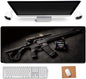 RTGGSEL 31.5x11.8 Inch Non-Slip Long Extended Large Gaming Mouse Pad with Stitched Edges XL Laptops Keyboard Mouse Mat (Black Gun)