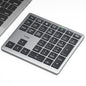 Nulea Wireless Number Pad Bluetooth 5.0 & 2.4G Portable Numeric Keyboard, USB-C Rechargeable, 34-Keys Bluetooth Keyboard for Data Entry (Silvery White)