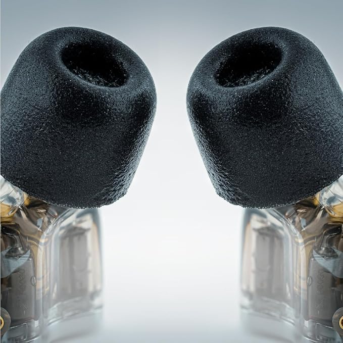 Comply 600 Core Series | Memory Foam Replacement IEM Ear Tips for Truthear, Sennheiser, Moondrop & More | Superior Noise Isolation, Ultimate Comfort, Secure Fit | Black, Large (3 Pairs)
