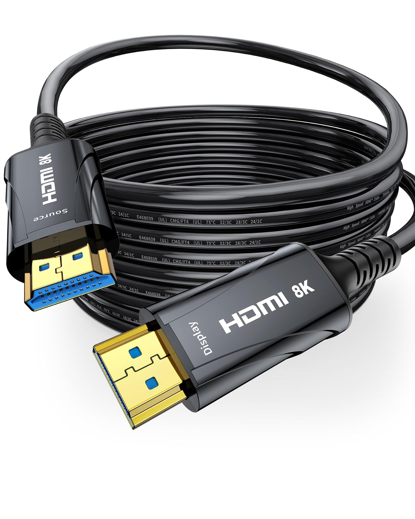 Cratree Fiber Optic HDMI Cable 65FT/20M Long - 8K 48Gbps High Speed HDMI Cord/8K 60Hz/4K 120Hz,HDCP 2.2&2.3,HDR10 - Compatible with HDTV/Monitor/Projector