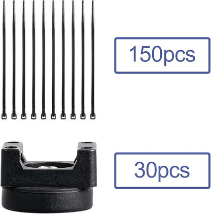 Yookeer 180 Pieces Magnetic Zip Tie Mount Multipurpose Cable Holder Magnets Magnetic Wire Management Bases with Heavy Duty Zip, Mount Nylon Cable Ties in Total (22mm)