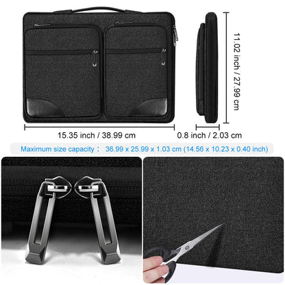 Hseok Laptop Case 15 15.6 16 inch Sleeve with Handle and Hidden Straps,Compatible with MacBook Neo 16",MacBook Pro Air 16" 15", 360°Protective PC Briefcase with 4 Pockets for Accessories,Carbon