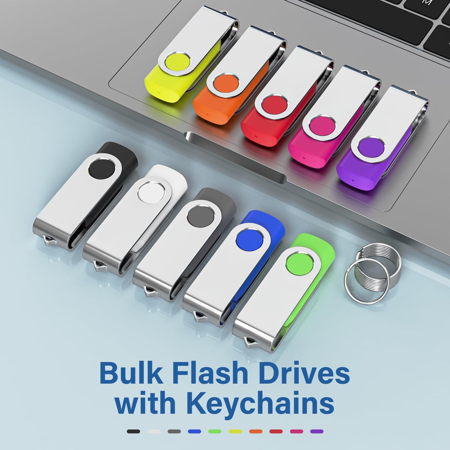16GB Flash Drive 10 Pack, Wooolken USB 2.0 Thumb Drives Memory Stick