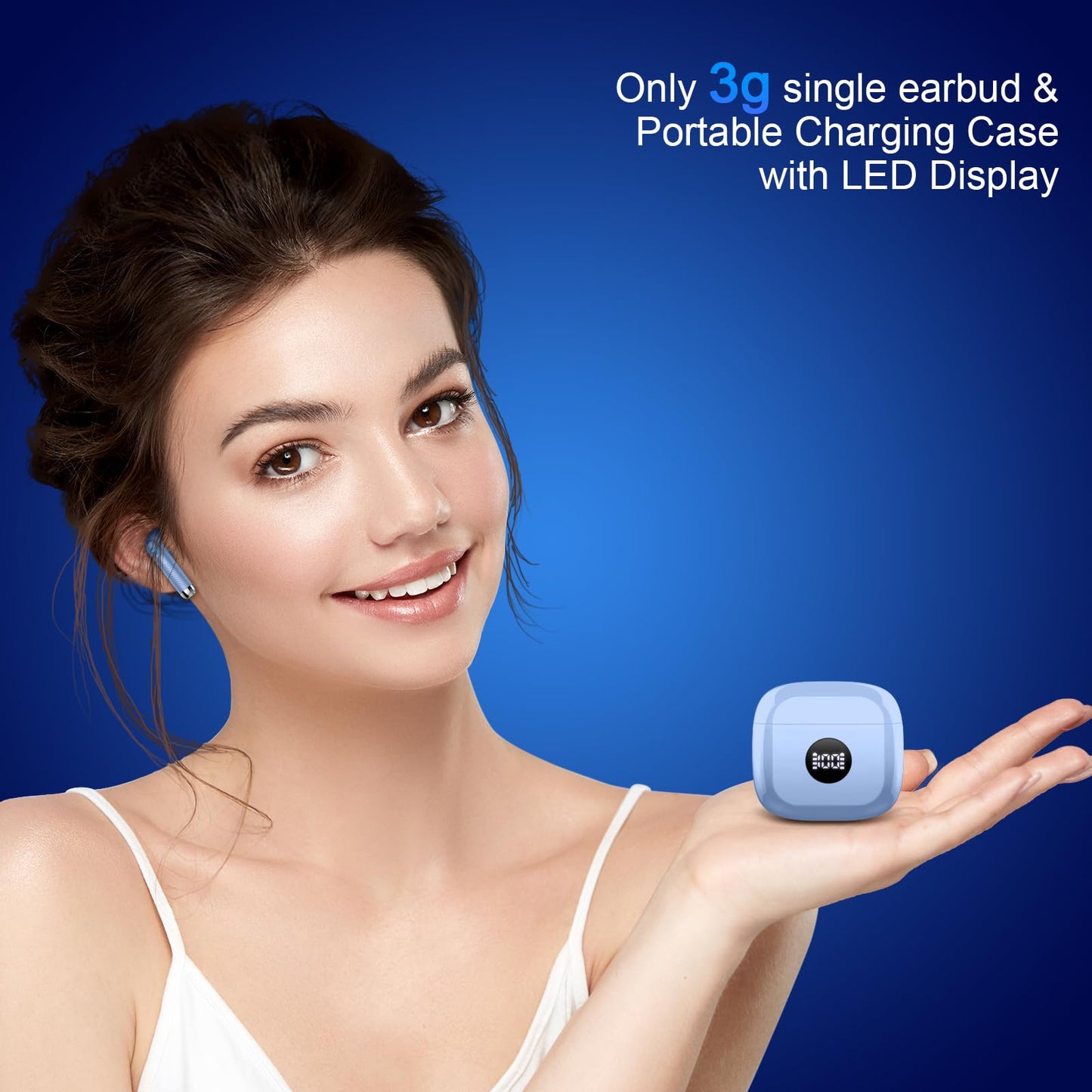 Wireless Earbuds, Bluetooth 5.4 Ear Buds, LED Power Display, 6D Bass Stereo