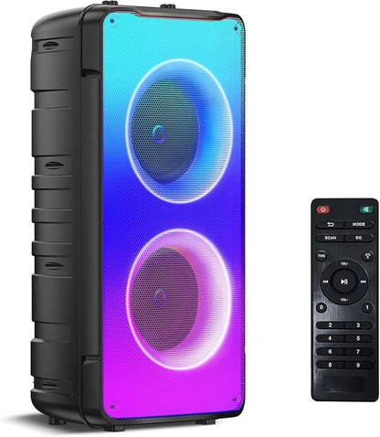 Bluetooth Speakers, 60W(80W Peak) Portable Loud Wireless Stereo Speaker with Rich Bass, Bluetooth 5.0, FM Radio, Colorful Light, TWS Pairing, EQ, 10000mAh Battery, Outdoor Speaker for Home Party Gift