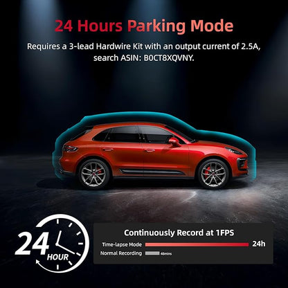 2025 Rearview Mirror Camera for Cars,12'' Mirror Dash Cam 4 Channel, 360 Dashcam Front Rear Inside,Touch Screen Backup Camera,IR Night Vision,WiFi,APP,GPS, 24/7 Recording Parking Monitor,Free 128GB SD