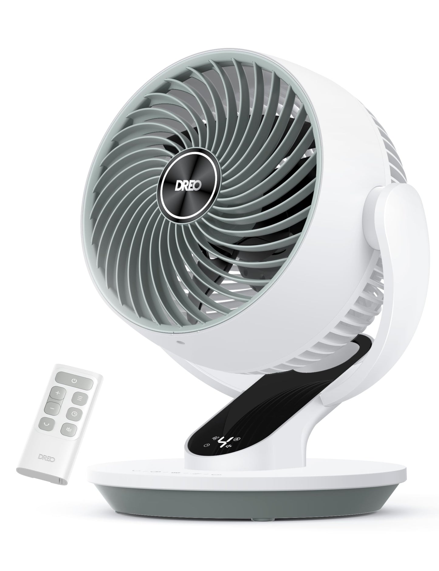 DREO Oscillating Fan for Bedroom, 13 Inch Quiet Table Fans for Home Whole Room, 75ft Powerful Airflow, Desk Air Circulator Fan with Remote, 120° Adjustable Tilt, 4 Speeds, 8H Timer, for Office Desktop