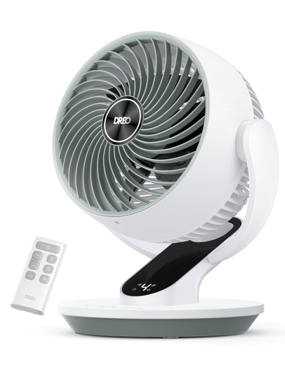 DREO Oscillating Fan for Bedroom, 13 Inch Quiet Table Fans for Home Whole Room, 75ft Powerful Airflow, Desk Air Circulator Fan with Remote, 120° Adjustable Tilt, 4 Speeds, 8H Timer, for Office Desktop