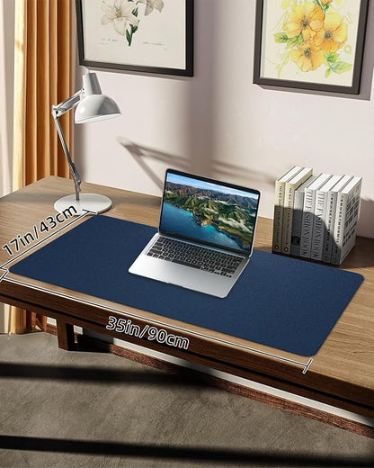 Non-Slip Desk mat,PULeather Desk Pad Protector, Office Desk Mat, Large Mouse Pad,Desk Blotter, Laptop Desk Pad, Waterproof Desk Writing Pad for Office and Home (Midnight Blue, 35.4" x 17")