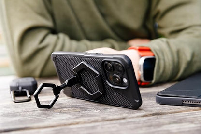 URBAN ARMOR GEAR UAG Magnetic Phone Ring Stand Compatible with MagSafe Magnet, Removable Metal Finger Ring Grip & 360 Rotation Adjustable Kickstand for iPhone 16/15, Galaxy S25, S24, Black/Silver