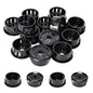 25 Pcs Cable Grommet, Snap Bushing 7/8" (22 mm) Mounting Diameter, Flexible Petal-Shaped Buckle Round Nylon Desk Grommet for Wires Through Countertop Cord Organizer and Protection, Black