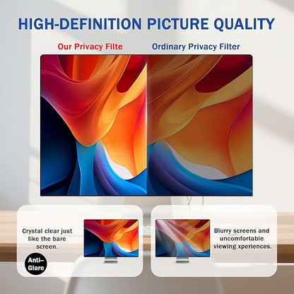 [2 Pack] 23.8 Inch Computer Privacy Screen Filter for Monitor 16:9, Magnetic Privacy Shield and Anti-Glare Blue Light Protector for 23.8'' Monitor