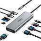 USB C Docking Station Dual HDMI Monitor Adapter 9 in 1 Triple Display Hub