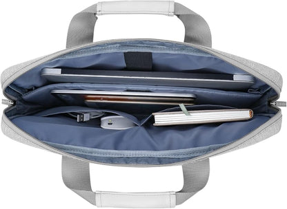 MOSISO Laptop Shoulder Bag, Computer Bag with 2 Raised&1 Flapover&1 Horizontal Pocket&Handle&Belt