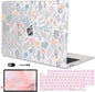 for MacBook Pro 13 inch Case 2022 2021 2020-2016 Release M2 M1 Chip A2338 A2251 A2289 A2159 A1989 A1706, Shiny Pattern Plastic Hard Shell Case Keyboard Cover Screen Film, Starry Sky Flowers
