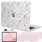 LCMOCICO for MacBook Pro 13 Inch Case 2022 M2 2020 2021 A2338 M1 A2251 A2289 with Touch Bar & Touch ID, Plastic Hard Case Keyboard Cover Screen Protector Webcam Cover Brush, Tropical Blue Flowers