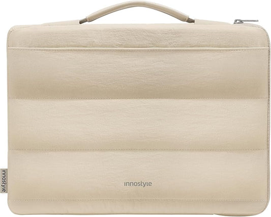 Sand Puffy Laptop Sleeve 14-Inch Fluffy Protective Sleeve for MacBook Pro/Air 14, Dell XPS, HP, for Travel & College