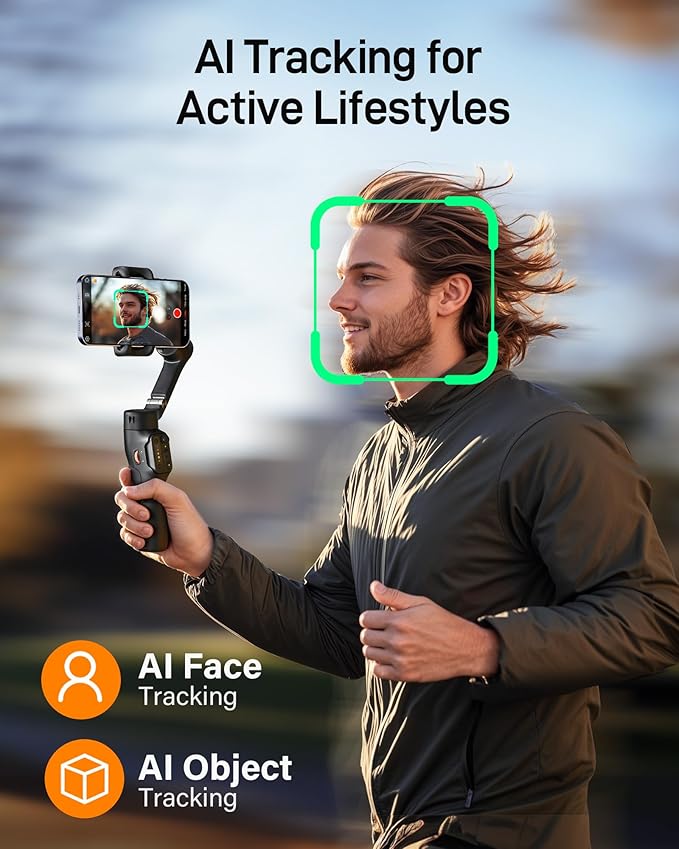 hohem iSteady X3 SE Plus Gimbal Stabilizer for iPhone, 3-Axis Phone Gimbal with Detachable Remote Control, Extendable Rod, 11-Hour Battery, Portable Foldable Stabilizer for Video Recording