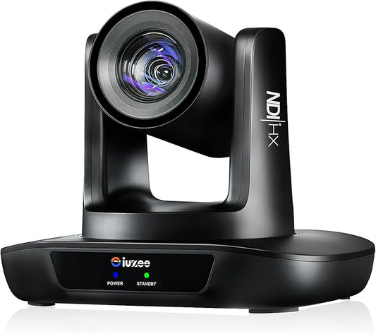 iuZee AI Auto Tracking NDI PTZ Camera 3G-SDI/USB3.0/HDMI/LAN IP PoE IP Live Streaming 20X Optical and 8X Digital Zoom Camera 1080P 60FPS for Church Services Worship Education Events vMix OBS YouTube