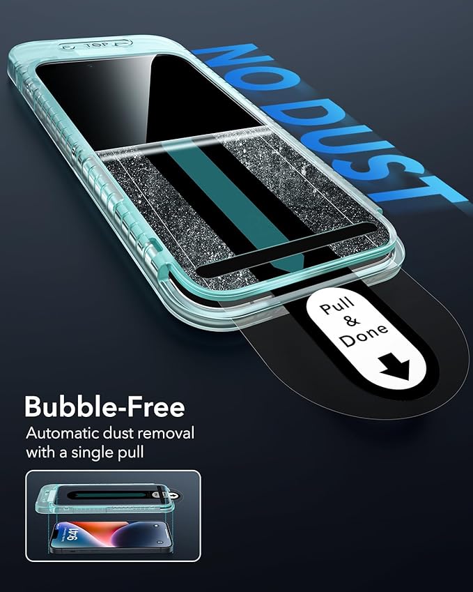 ESR 3 Pack for iPhone 16e/ iPhone 14/ iPhone 13/13 Pro Privacy Screen Protector, Anti-spy Tempered-Glass Privacy Screen Protector with Flawless Fit Tray