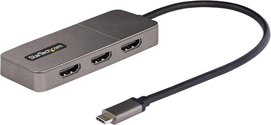 StarTech USB-C to Triple HDMI MST Hub, 4K 60Hz, HDR, DSC, 2ch audio