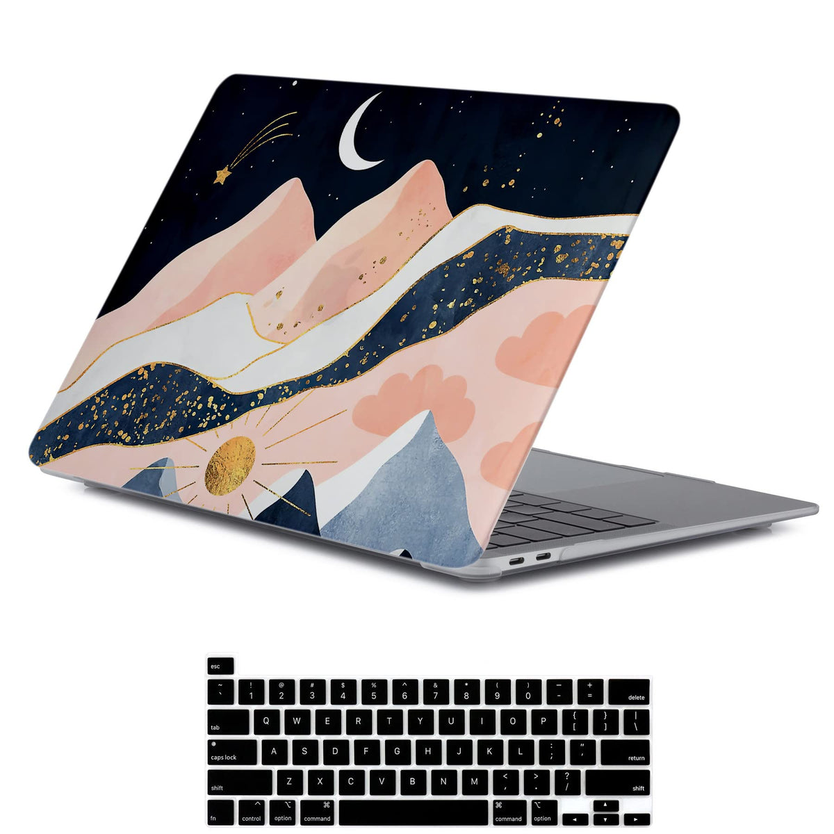 LanBaiLan Compatible for MacBook Pro 13 inch with Touch Bar 2022 2020 2019 2018 2017 2016 Release M1 M2 A2338 A2289 A2251 A2159 A1989 A1706 A1708, Laptop Hard Case & Keyboard Cover, Aesthetic Flower