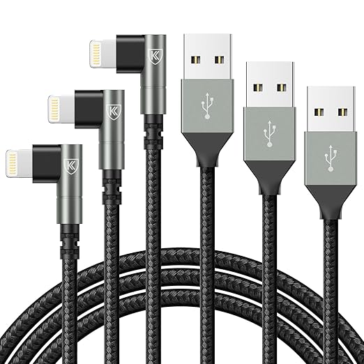 iPhone Charger 10FT,3Pack 90 Degree Charging Cable, [Apple MFi Certified] Long Lightning Cable Fast Charging Cord Compatible for iPhone 14/13/12/11/Pro/Max/Mini/X/Plus/8/7/6/5S/SE/Plus/iPad (10FT)