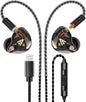 Vibes 202ML Wired Earbuds - HiFi in Ear Headphones - Noise-Isolating Ear Buds w/ Mic - Clear Sound, Deep Bass, Comfort-Fit Earphones - MMCX–Lightning for iPhone 5–14, Silver Plated Cord, Carrying Case