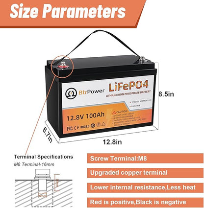 2 Pack 12v 100ah lithium battery lifepo4 24v lithium iron phosphate deep cycle marine battery 12 volt pack for rv solar system home storage trolling motor