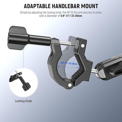 NEEWER Action Camera Pole Mount with Two 360° Ball Heads 1/4" Screw Action Camera Adapter, Holder Clamp for Motorcycle Bike Handlebar, Compatible with GoPro Hero13 12 11 10 9 Max360 Insta360 DJI Osmo