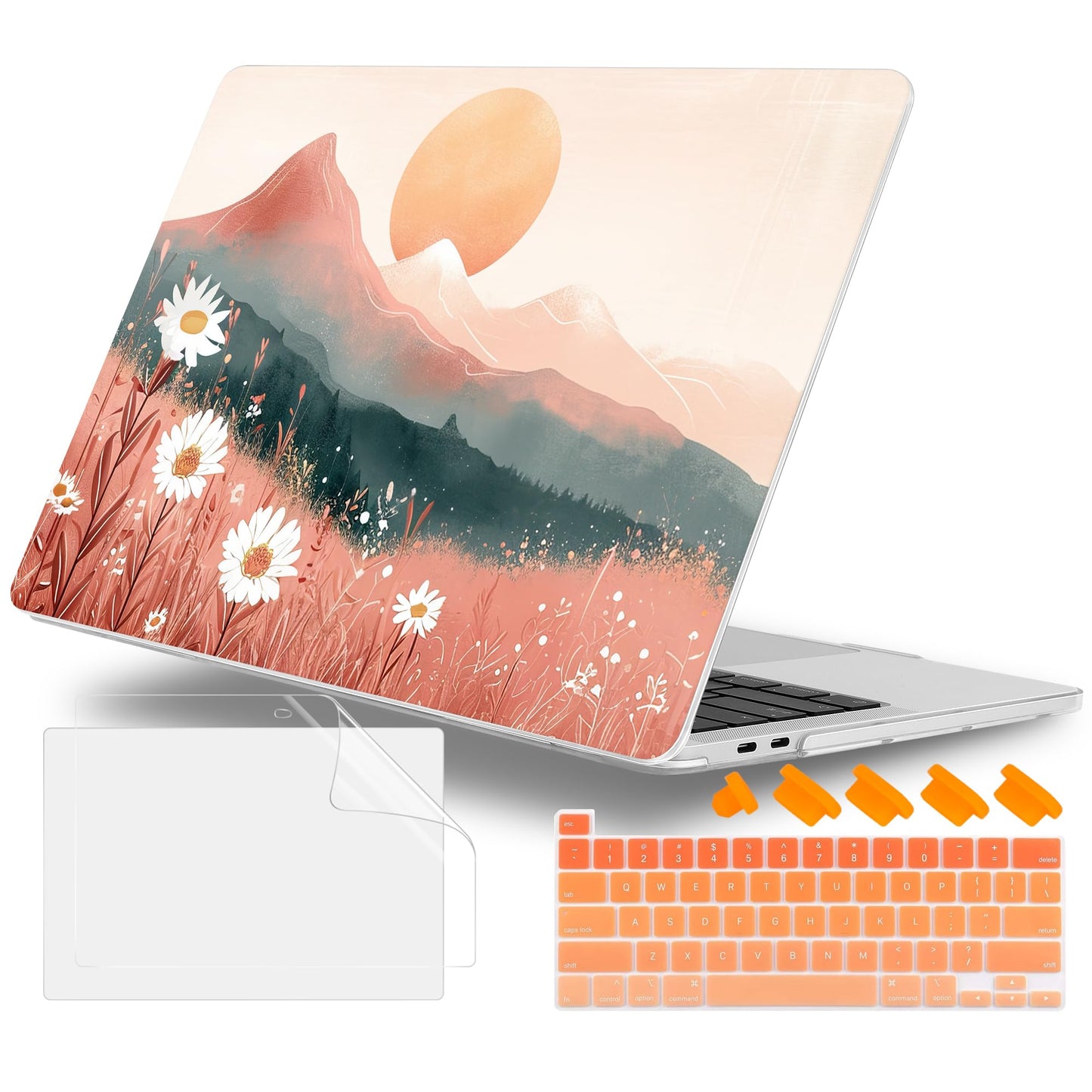 Lepeoac for MacBook Pro 16 inch Case 2019 2020 Release Model A2141, Plastic Hard Shell Cover with Keyboard Cover & Screen Protector for MacBook Pro 16 inch with Touch Bar & Touch ID, Mountains
