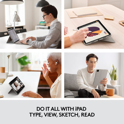 Logitech Combo Touch iPad Pro 11-inch (1st, 2nd, 3rd, 4th gen - 2018, 2020, 2021, 2022) Keyboard Case - Detachable Backlit Keyboard, Click-Anywhere Trackpad - Sand; USA Layout