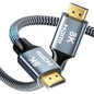 8K HDMI Cable 50 ft, 48Gbps High Speed HDMI 2.1 Cable, Braided HDMI Cable 2.1 8K 60Hz 4K 120Hz Support for HDR eARC HDCP 2.2/2.3, HDMI Cord Compatible with HDTV, Laptop, Monitor, PC
