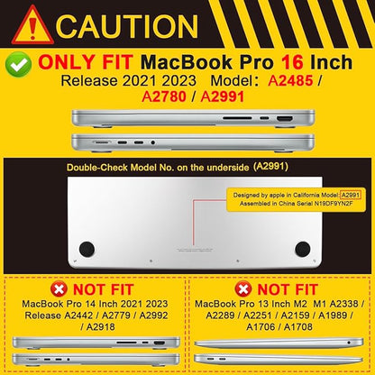 Batianda Customizable Case for New MacBook Pro 16 inch Case with M4 M3 M2 M1 Pro/Max Chip 2024 2023 2021 Release,Heavy Duty Shockproof Protective Hard Shell with Fold Kickstand & Keyboard Cover