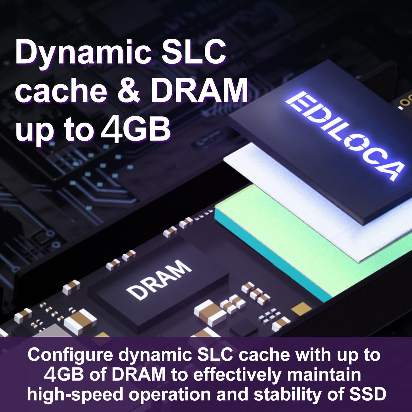 Ediloca 4TB PS5 SSD with Heatsink PCIe Gen4 NVMe M.2 Gaming SSD, 7400MB/s Read, 4GB DRAM Cache, 3D TLC | Internal Solid State Drive Compatible with PS5 & PC(EN855)