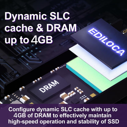 Ediloca 4TB PS5 SSD with Heatsink PCIe Gen4 NVMe M.2 Gaming SSD, 7400MB/s Read, 4GB DRAM Cache, 3D TLC | Internal Solid State Drive Compatible with PS5 & PC(EN855)